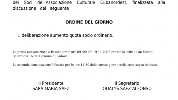 CONVOCAZIONE ASSEMBLEA STRAORDINARIA